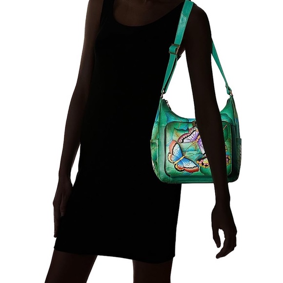 Anuschka Women's Genuine Leather Large Hobo Handbag -FREE SHIPPING - Picture 5 of 11